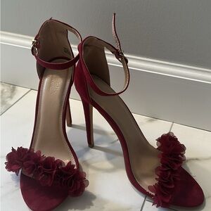 New Red Floral Heels